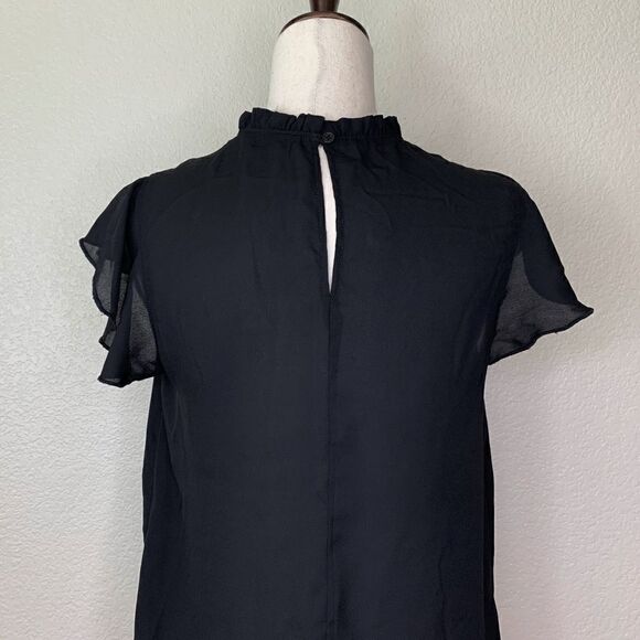 Forever 21 Black Ruffle Women’s Top - Picture 8 of 12